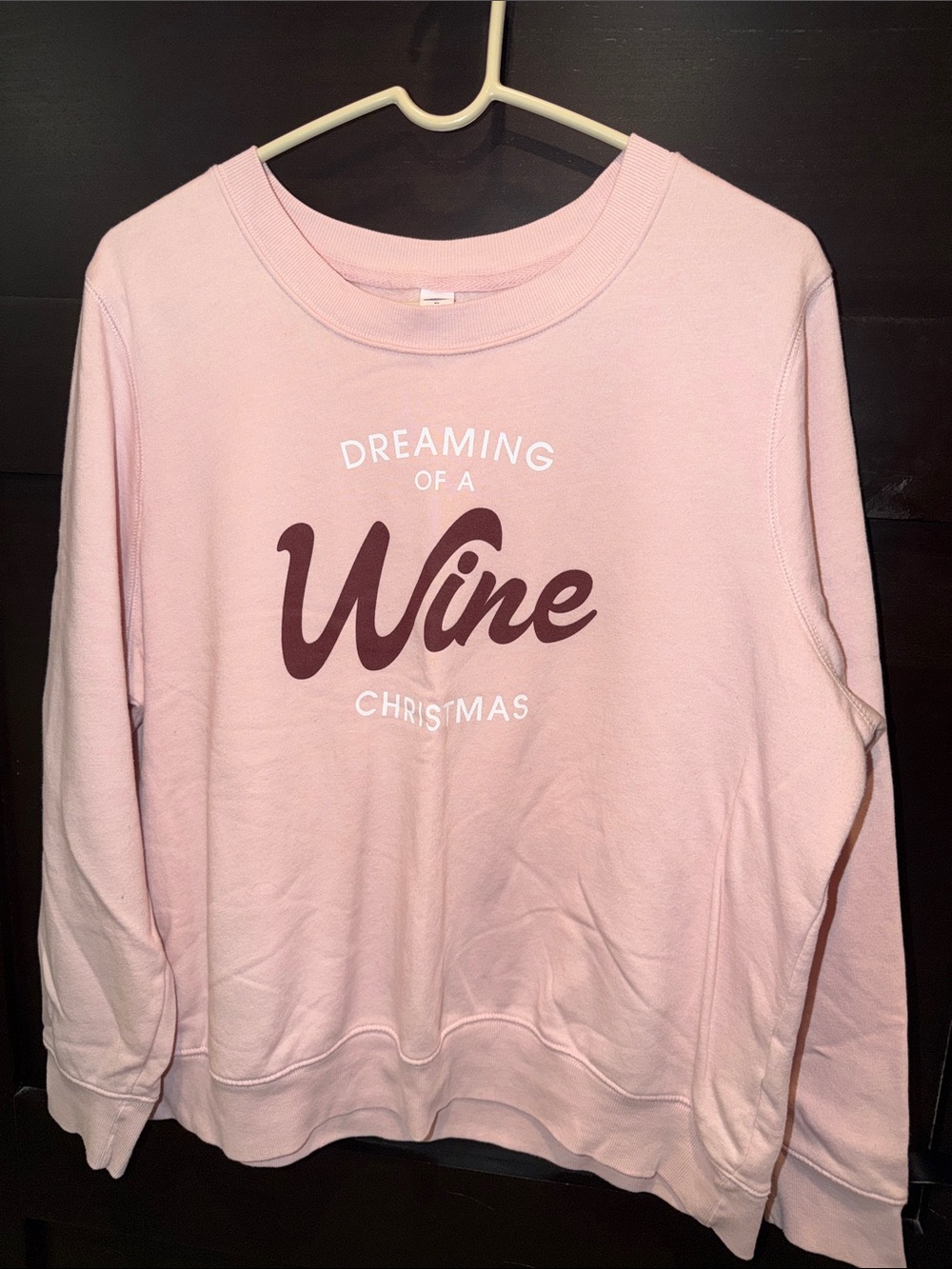 Old Navy Pink 'Dreaming of a Wine Christmas' Crewneck Sweatshirt